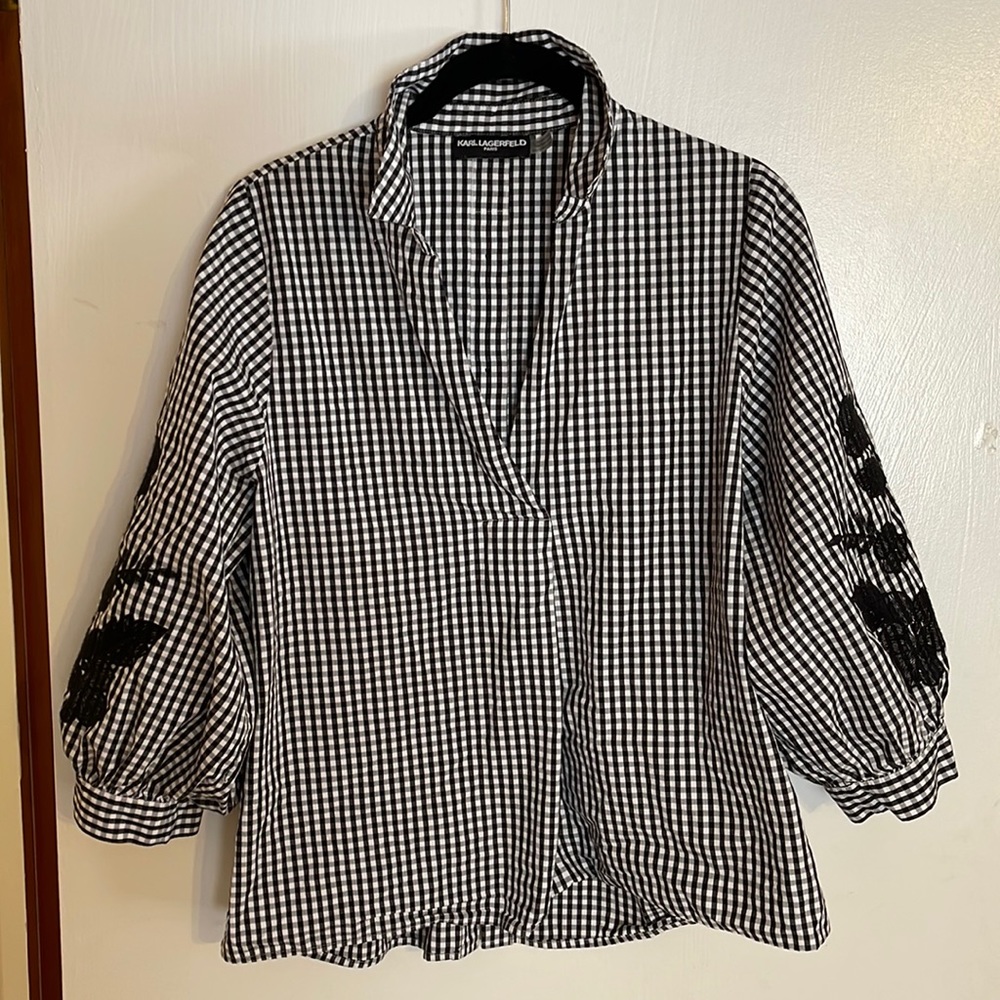 Karl Lagerfeld cotten gingham, Blouse